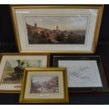 "Assisi Hillside" photographic print by Jim Chamberlain 87.5cm x 54.5cm, "Hurricane & Spitfire of