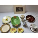 Selection of ceramics including Beswick cow plates, Beswick salad leaf bowl, Royal Doulton plate and