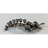 19th century diamond lily of the valley spray brooch, tested as 18ct total 9.4g