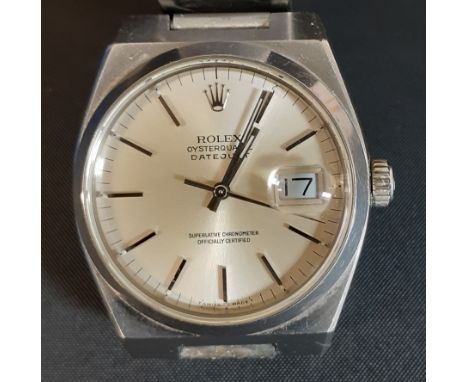 Gents stainless steel Rolex Oysterquartz, DateJust Chronometer watch, ref 17000, R249359, bracelet numbered 17000B, diameter 