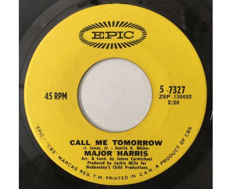 MAJOR HARRIS - CALL ME TOMORROW/ LIKE A ROLLING STONE 7" (CANADIAN ORIGINAL - NORTHERN - EPIC - 5 7327). A sought-after origi