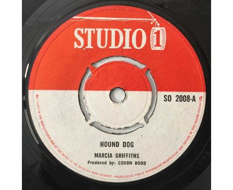 MARCIA GRIFFITHS (NORMA FRASER)/ HUGH GODFREY - HOUND DOG/ MY TIME 7" (UK SPLIT SINGLE - STUDIO 1 - SO 2008). A scarce, origi