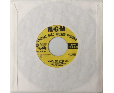 THE INVITATIONS - WATCH OUT LITTLE GIRL/ YOU'RE LIKE A MYSTERY 7" (US PROMO - MGM - K-13666). A rare slice of Belgium popcorn