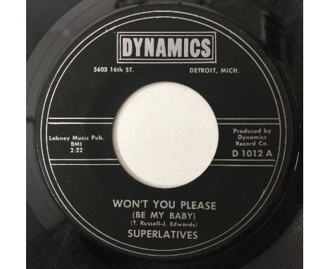SUPERLATIVES - WON'T YOU PLEASE (BE MY BABY)/ DON'T EVER LEAVE ME 7" (US ORIGINAL - DYNAMICS - D 1012). A gorgeous slice of U