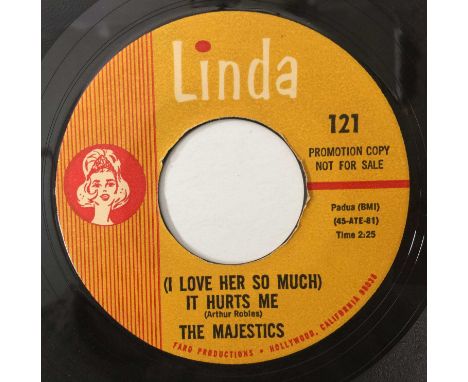 THE MAJESTICS - (I LOVE HER SO MUCH) IT HURTS ME/ GIRL OF MY DREAMS 7" (US PROMO - LINDA - 101). A rare, original US 7" promo