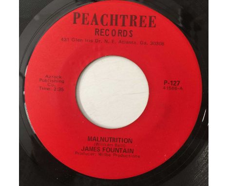 JAMES FOUNTAIN - SEVEN DAY LOVER/ MALNUTRITION 7" (US ORIGINAL - PEACHTREE - P-127). A sought-after original US 7" pressing o