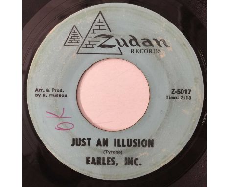 EARLES INC - JUST AN ILLUSION/ AFRO-WORK 7" (US SOUL - ZUDAN RECORDS - Z-5017). A scarce, original US 7" pressing of Just An 
