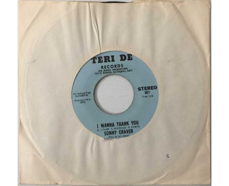SONNY CRAVER - I'M NO FOOL/ I WANNA THANK YOU 7" (US SOUL - TERI DE RECORDS - 007). Early 70s original US 7" pressing of I'm 