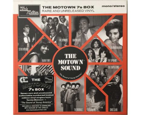 VARIOUS - THE MOTOWN 7s BOX - RARE AND UNRELEASED VINYL 7" BOX SET (NUMBERED COPY - 534 542-5). The brill limited edition 201