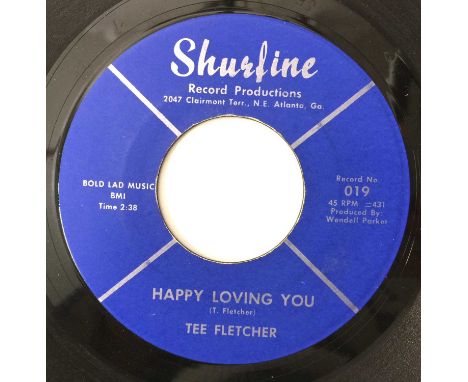 TEE FLETCHER - HAPPY LOVING YOU 7" (SHURFINE 019). Lovely record here by Tee Fletcher to include Happy Loving You c/w Pardon 