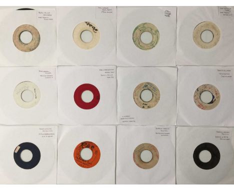 REGGAE 7" COLLECTION (JAMAICAN PRESSINGS). A fine collection of around 60 reggae 7" singles, many blank labels/ hand-written.