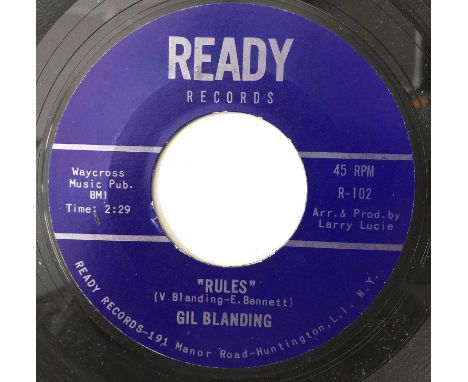 GIL BLANDING - RULES 7" (READY RECORDS R-102). A copy of Gil Blanding's killer tune Rules c/w La Ta Ta (Ready Records, 1966, 