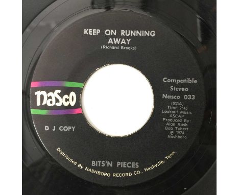 BITS 'N' PIECES - KEEP ON RUNNING AWAY 7" (NASCO 033 - ORIGINAL PROMO COPY). An original multi-colour label promo copy of Bit
