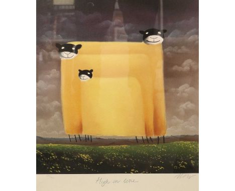 Mackenzie Thorpe (b.1956)"High on Love"Signed inscribed and numbered 526/850, giclee print, 53cm by 42.5cmSlight cockling to 