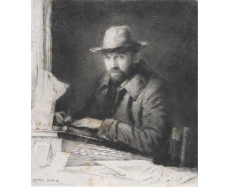 After Sir Muirhead Bone (1876-1953) Scottish Self-portraitEtching, together with six pencil signed lithographs depicting ship