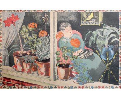 John Northcote Nash CBE, RA (1893-1977)"Window Plants" Colour lithograph, printed at The Baynard Press, for School Prints Ltd