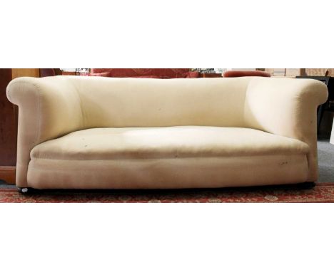 A Chesterfield Style Sofa, on mahogany flat and bun feet, 197cm by 95cm by 70cm