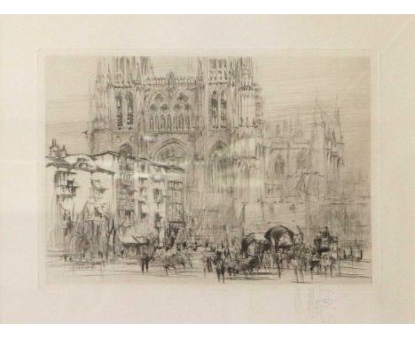 William Walcot"Burgos Cathedral"Signed in pencil, etching, label verso, 20cm by 25cm 