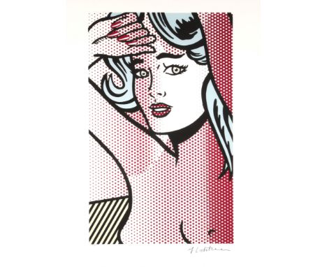 Roy Lichtenstein (1923-1997) weiblicher Akt - Portrait, female nude act portrait,Farb-Offsetdruck auf Arches Büttenpapier (mi