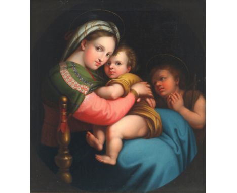 Altmeister 18. Jahrhundert, Madonna della sedia nach Raffael, old master painting 18th century,Öl/Leinwand, unbekannter Maler