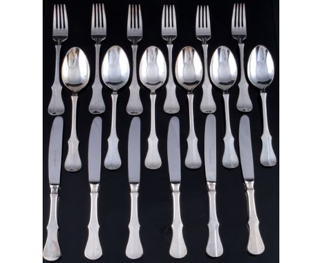 Robbe &amp; Berking Alt Kopenhagen 800 Silber Menübesteck für 6 Personen, R&amp;B silver menu cutlery for 6 pers.,Silber, ges