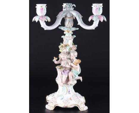 Meissen großer Figurenleuchter Allegorie Frühling &amp; Sommer 1.Wahl, Knaufmarke, figural candlestick allegory spring &amp; 