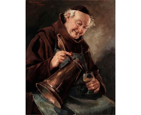 Otto Kirchner (1887-1960) zufriedener Winzer, happy winemaker,Öl/Malplatte, o. links signiert Otto Kirchner München, Portrait