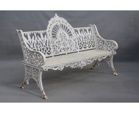 A 19th Century Coalbrookdale pattern cast iron garden bench, 153cm wide
NB no cast signiature has been located.