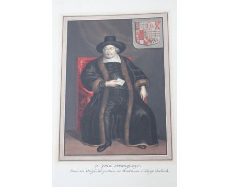 English School (19th Century), Portrait of S. John Strangways, Wadham College, Oxford, watercolour, together with a view of M