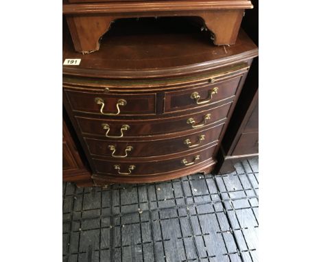 Five drawer unit with pull out leather shelf