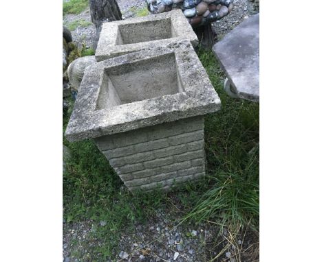 A pair of vintage square garden planters