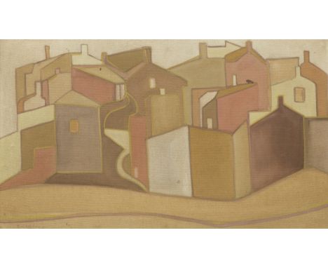 Zubeida Agha (Pakistani, 1922-1997)Untitled (Cityscape) signed 'Zubeida Agha 46' lower leftoil on canvas, framed32 x 55.1cm (