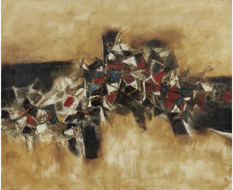 Ghulam Rasool Santosh (Indian, 1929-1997)Untitled (Enlightenment) signed lower upper left and signed, dated and with size, G 