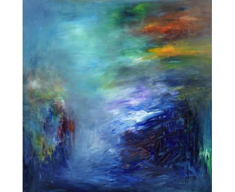 Md Tokon (American-Bangladeshi, B.1980)Light in the Ocean signed and dated 2021 versoacrylic on canvas, framed141.2 x 141.2cm