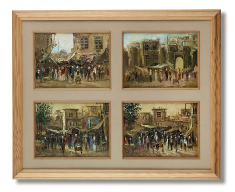 Murtaza Pardais (Afghanistani, B.1960)Untitled (Village Scenes) two signed and dated Murtaza Pardeas 1991 lower left, one sig