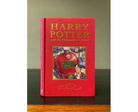 ROWLING, J. K. Harry Potter and the Philosopher's Stone, first Deluxe Edition, FIRST PRINTING, 8vo, gilt red cloth, some very