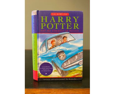 ROWLING, J. K. Harry Potter and the Chamber of Secrets, eighth printing, SIGNED by the author, contents mostly good, some fox