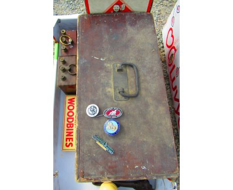 Vintage Monopoly, small Victorian painted scumbled pine box, two GEC wooden cased volt meters, set of Wills's Woodbines domin