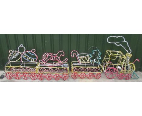 Jon Culshaw Collection - outdoor illuminated steam engine and three wagons Christmas decoration (4) 