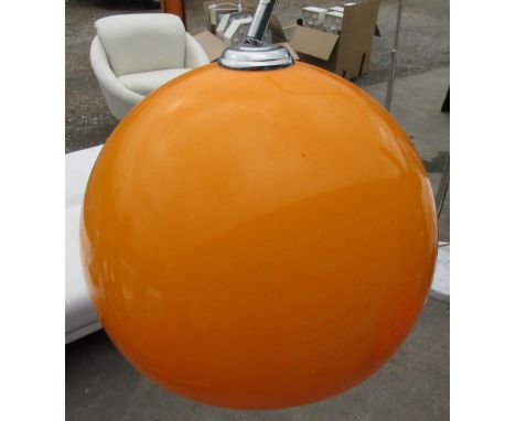 Craig Revel Horwood Collection - Art Deco style standard lamp with orange shade on chrome curved supports and circular polish