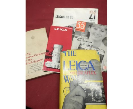 Small selection of books including: Leitz general catalogue for the Leica date June 1966 with stamp to front of book Haleys c