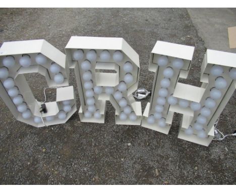 Craig Revel Horwood Collection - set of three Vegaz Lights illuminated letters C, R and H for Craig Revel Horwood, H50cm W45c