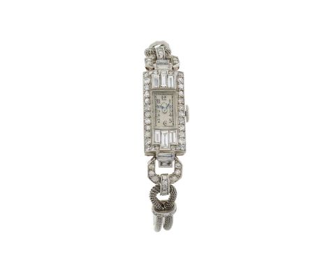 Vacheron Constantin, retailed by W. Horowitz, an Art Deco platinum diamond cocktail watch, signed manual wind movement, numbe