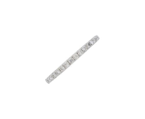 A platinum brilliant-cut diamond half eternity ring, estimated total diamond weight 0.25ct, hallmarks for London 2019, ring s