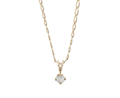 A brilliant-cut diamond single-stone pendant, with chain, diamond estimated weight 0.55ct, K-L colour, VS clarity, length of 