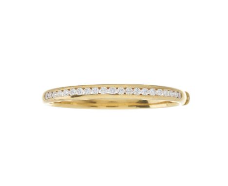 An 18ct gold brilliant-cut diamond line bangle bracelet, estimated total diamond weight 3.75ct, H-I colour, VS2-SI1 clarity, 