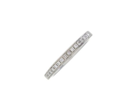 A platinum brilliant-cut diamond half eternity ring, estimated total diamond weight 0.20ct, hallmarks for Edinburgh, ring siz