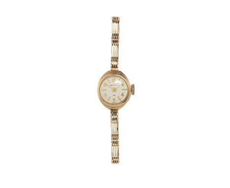 Bulova, a 9ct gold 23 bracelet watch, signed manual wind movement, case numbered 242764, hallmarks for Birmingham 1963, fitte