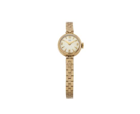 Tudor, a 9ct gold Royal bracelet watch, circa 1964, signed manual wind movement calibre 2411, case numbered 290585, hallmarks