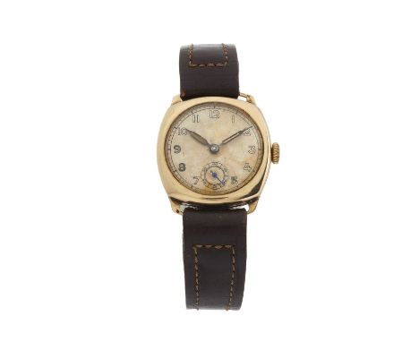 Buren, a 9ct gold trench watch, circa 1944, signed manual wind movement, case signed Dennison and numbered 12100 94600, hallm